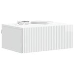 vidaXL Cabinet de chevet mural 2 Pièces Blanc brillant 49 x 34 5 x 20 cm
