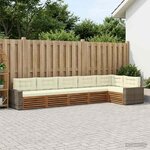 vidaXL Ensemble de canapés d'extérieur 6 Pièces Naturel et Crème