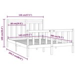 vidaXL Cadre de lit Bois de pin massif 140x200 cm