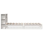 vidaXL Lit bibliothèque sans matelas blanc 75x190 cm bois massif