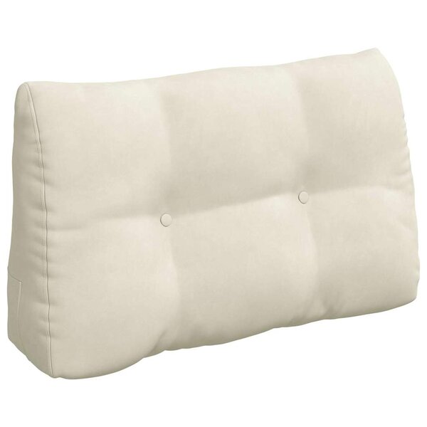 vidaXL Coussin de Dos Crème 80 x 24 x 50 cm Velours