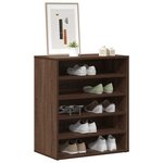 vidaXL Meuble à chaussures Chêne marron 60x35x70 cm Bois d'ingénierie