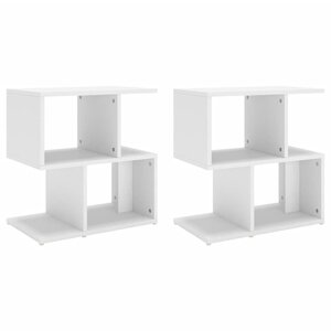 vidaXL Tables de chevet 2 Pièces blanc 50x30x51 5 cm bois d'ingénierie