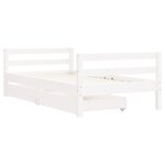 vidaXL Cadre de lit pour enfant tiroirs blanc 80x160cm bois pin massif