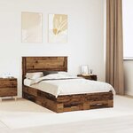 vidaXL Cadre de lit Bois ancien 120 x 190 cm Bois d'ingénierie
