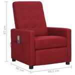 vidaXL Fauteuil de massage Rouge bordeaux Tissu