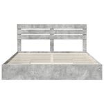vidaXL Lit de Rangement Gris béton 180 x 200 cm Bois d'ingénierie
