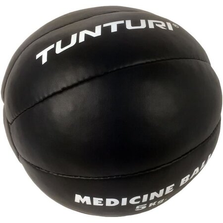 TUNTURI Balle de médecine / Ballon médicinal / Medicine ball en cuir 3kg noir