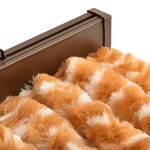 vidaXL Rideau anti-mouches ocre et blanc 56x200 cm chenille