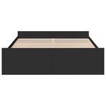 vidaXL Cadre de lit avec tiroirs sans matelas noir 160x200 cm