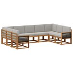 vidaXL Ensemble de canapés d'extérieur 9 pc Naturel et gris clair