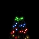 vidaXL Sapin de Noël sur mât de drapeau 200 LED colorées 180 cm