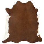 vidaXL Tapis en peau de vache véritable Marron et blanc 150 x 170 cm