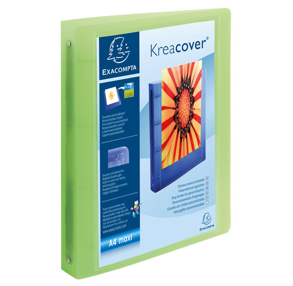 12 Classeurs 4 anneaux 30mm PP chromaline 10/10e Krea Cover - A4 maxi couleurs aléatoires EXACOMPTA