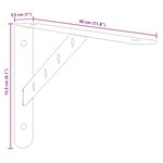 vidaXL Supports d'étagères 4 Pièces 30x2 5x15 5 cm noir acier inoxydable