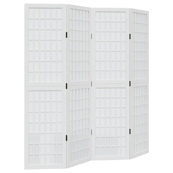 vidaXL Cloison de séparation 4 panneaux blanc bois de paulownia massif