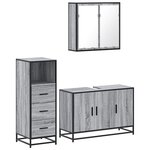 vidaXL Ensemble de meubles de salle de bain 3 Pièces Sonoma gris