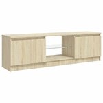 vidaXL Meuble TV avec lumières LED chêne sonoma 120x30x36 cm