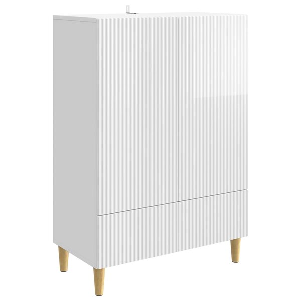 vidaXL Buffet Blanc brillant 66 x 34 5 x 95 cm Bois d'ingénierie