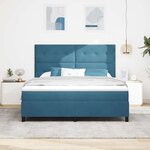 vidaXL Lit à ressorts avec matelas Bleu foncé 180 x 200 cm tissu