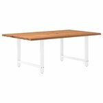 vidaXL Table à manger marron clair bois de chêne massif rectangulaire