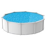 Piscine ronde métal hors sol 3,90 x 1,20m blanc avec filtre a sable SAPHIR TRIGANO