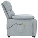 vidaXL Fauteuil électrique de massage Gris clair Tissu