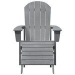 Chaises Adirondack vidaXL avec repose-pieds 2 Pièces Gris clair HDPE