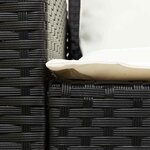 vidaXL Canapé de jardin avec coussins 5 places noir résine tressée