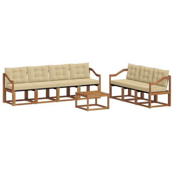 vidaXL Ensemble de canapés d'extérieur 8 pc Naturel et Beige