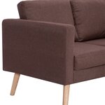 vidaXL Canapé à 3 places Tissu Marron