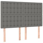 vidaXL Sommier à lattes de lit et matelas et LED Gris foncé 140x200 cm