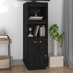 vidaXL Buffet haut Noir 34x40x108 5 cm Bois massif de pin