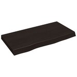 vidaXL Dessus de table marron foncé bois chêne massif traité