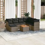 vidaXL Salon de jardin 8 Pièces avec coussins gris résine tressée