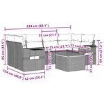 vidaXL Salon de jardin 7 Pièces avec coussins noir résine tressée