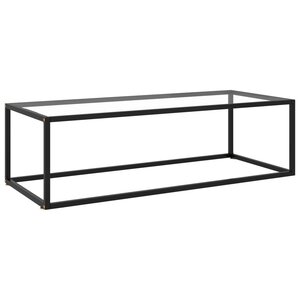 vidaXL Table basse Noir avec verre trempé 120x60x35 cm