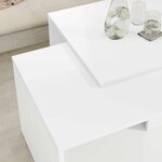 vidaXL Ensemble de tables basses 2 Pièces Blanc Bois d'ingénierie