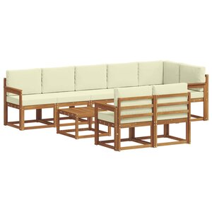vidaXL Ensemble de canapés d'extérieur 9 pc Naturel et Crème