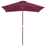 vidaXL Parasol avec mât en bois 150 x 200 cm Bordeaux