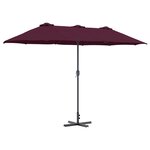 vidaXL Parasol de jardin Rouge bordeaux 370 x 197 x 239 cm