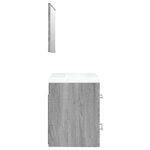 vidaXL Meuble lavabo avec bassin intégré Sonoma gris Bois d'ingénierie