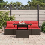vidaXL Ensemble de canapé de jardin 5 Pièces Marron polyrotin