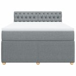 vidaXL Sommier à lattes de lit avec matelas Gris clair 160x200cm Tissu
