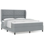 Lit à ressort vidaXL avec matelas - Gris clair  180x200 cm  Tissu