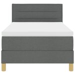 vidaXL Lit à ressorts avec matelas gris foncé 90x190 cm en tissu
