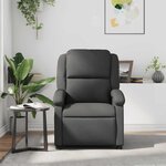 vidaXL Fauteuil inclinable gris cuir véritable