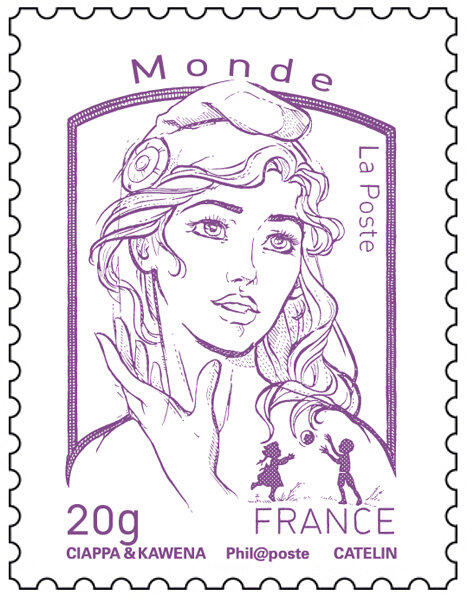 Timbre Marianne et la jeunesse - Violet