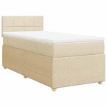 vidaXL Sommier à lattes de lit avec matelas Crème 80x200 cm Tissu