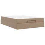 vidaXL Cadre de lit avec matelas Cappuccino 140 x 200 cm Faux cuir